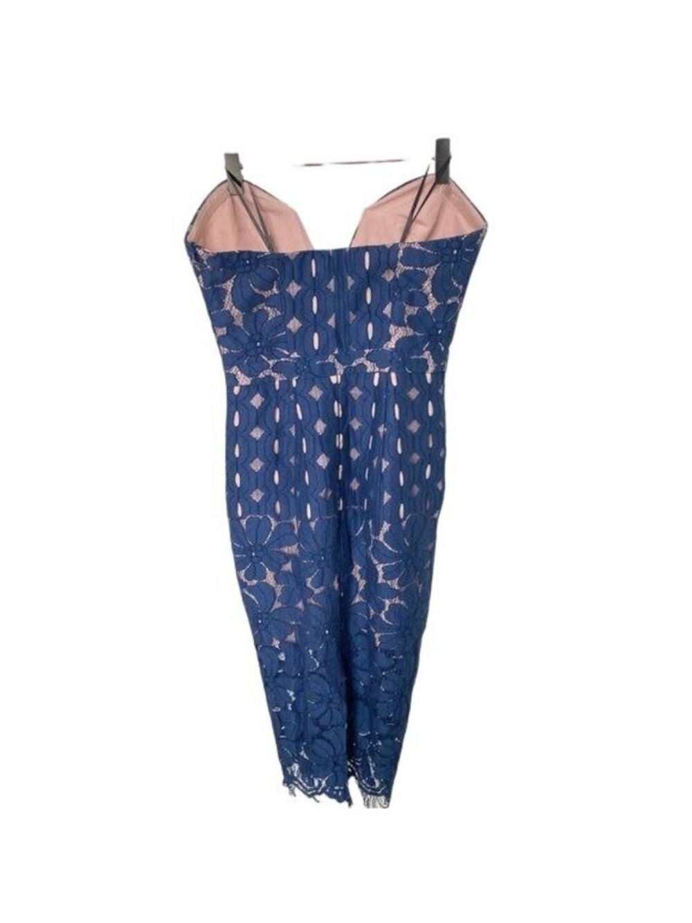 Stylestalker Cassia Strapless Lace Midi Dress Nightfall Navy Blue - Picture 4 of 6